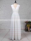 Chiffon V-neck Floor-length A-line Ruffles Bridesmaid Dresses #PWD01013587