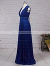 Chiffon V-neck Floor-length A-line Pleats Bridesmaid Dresses #PWD01013591