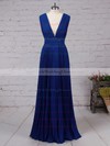 Chiffon V-neck Floor-length A-line Pleats Bridesmaid Dresses #PWD01013591
