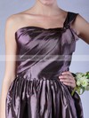 A-line Short/Mini Taffeta Pleats One Shoulder Bridesmaid Dresses #PWD02013605