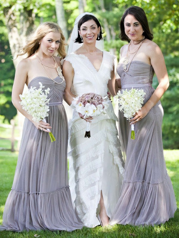 Tulle Sweetheart Floor-length A-line Sashes / Ribbons Bridesmaid Dresses #PWD01013685