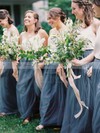 Tulle Scoop Neck Floor-length A-line Bridesmaid Dresses #PWD01013687