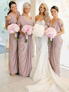 Silk-like Satin V-neck Floor-length Sheath/Column Pick-Ups Bridesmaid Dresses #PWD01013690