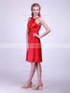 Empire Knee-length Satin Sashes/Ribbons Halter Bridesmaid Dresses #PWD02013610