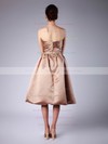 A-line Tea-length Satin Pleats Strapless Bridesmaid Dresses #PWD02013614