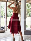 Lace V-neck Asymmetrical A-line Pockets Bridesmaid Dresses #PWD01013614