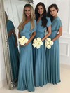Jersey V-neck Floor-length A-line Bridesmaid Dresses #PWD01013620