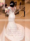 Tulle Scoop Neck Sweep Train Trumpet/Mermaid Appliques Lace Wedding Dresses #PWD00023327