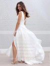 Chiffon V-neck Floor-length Empire Ruffles Wedding Dresses #PWD00023336