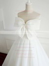 Organza Strapless Floor-length Ball Gown Bow Wedding Dresses #PWD00023337