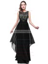 Scoop Neck Lace Chiffon Floor-length Sashes / Ribbons Royal Blue Bridesmaid Dresses #PWD010020101628