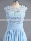 Discounted A-line Scoop Neck Chiffon Tulle Appliques Lace Light Sky Blue Bridesmaid Dresses #PWD010020101630