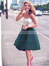 Two Piece A-line Sweetheart Tulle Knee-length Ruffles Trendy Bridesmaid Dresses #PWD010020102755
