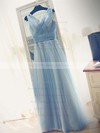 A-line V-neck Tulle Floor-length Beading Glamorous Bridesmaid Dresses #PWD010020102764