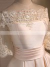 Ball Gown Off-the-shoulder Satin Short/Mini Appliques Lace 1/2 Sleeve New Bridesmaid Dresses #PWD010020103039
