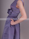 A-line Knee-length Taffeta Flower(s) Bateau Bridesmaid Dresses #PWD02013636