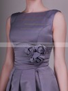 A-line Knee-length Taffeta Flower(s) Bateau Bridesmaid Dresses #PWD02013636