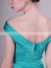 A-line Knee-length Satin Draped Off-the-shoulder Bridesmaid Dresses #PWD02013637