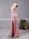 Sheath/Column V-neck Silk-like Satin Floor-length Split Front Backless Sexy Bridesmaid Dresses #PWD010020103662