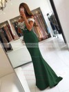 Trumpet/Mermaid Off-the-shoulder Tulle Silk-like Satin Sweep Train Appliques Lace Backless Latest Bridesmaid Dresses #PWD010020103721