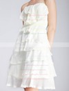 A-line Short/Mini Chiffon Tiered Strapless Bridesmaid Dresses #PWD02013671