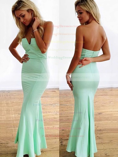 Trumpet/Mermaid Strapless Jersey Ankle-length with Ruffles Bridesmaid Dresses #PWD010020104418