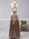 A-line V-neck Silk-like Satin Ankle-length with Ruffles Bridesmaid Dresses #PWD010020104433