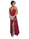 A-line V-neck Chiffon Ankle-length with Split Front Bridesmaid Dresses #PWD010020104497