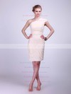 Sheath/Column Knee-length Chiffon Pleats One Shoulder Bridesmaid Dresses #PWD02013681
