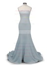 Trumpet/Mermaid Strapless Silk-like Satin Sweep Train Ruffles Bridesmaid Dresses #PWD01002016264