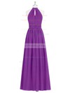 Chiffon Halter Floor-length A-line Ruffles Bridesmaid Dresses #PWD01013731