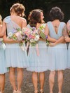 Chiffon V-neck Knee-length A-line Lace Bridesmaid Dresses #PWD01013748