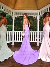 Jersey Sweetheart Sweep Train Trumpet/Mermaid Appliques Lace Bridesmaid Dresses #PWD01013742
