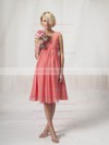 A-line Knee-length Chiffon Pleats V-neck Bridesmaid Dresses #PWD02022816