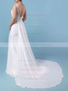 Chiffon Scoop Neck Watteau Train Trumpet/Mermaid Appliques Lace Wedding Dresses #PWD00023156