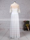 Chiffon Tulle Scoop Neck Floor-length A-line Appliques Lace Wedding Dresses #PWD00023279