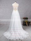 Chiffon Tulle V-neck Court Train Princess Beading Wedding Dresses #PWD00023244