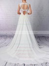 Chiffon Tulle V-neck Court Train Princess Beading Wedding Dresses #PWD00023244