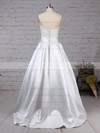 Lace Satin Sweetheart Floor-length Ball Gown Bow Wedding Dresses #PWD00023256