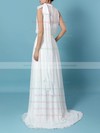 Chiffon Sweetheart Sweep Train A-line Beading Wedding Dresses #PWD00023260
