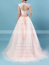 Tulle Sweetheart Sweep Train Ball Gown Appliques Lace Wedding Dresses #PWD00023176