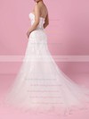 Tulle Sweetheart Court Train Trumpet/Mermaid Appliques Lace Wedding Dresses #PWD00023150
