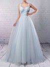 Tulle V-neck Court Train Ball Gown Beading Wedding Dresses #PWD00023241