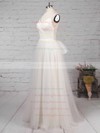 Tulle V-neck Floor-length A-line Ruffles Wedding Dresses #PWD00023214