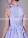 A-line Knee-length Taffeta Bow High Neck Bridesmaid Dresses #PWD02042138
