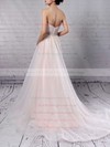 Tulle Sequined Sweetheart Sweep Train Princess Beading Wedding Dresses #PWD00023234