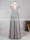 A-line Scoop Neck Lace Chiffon Floor-length Sashes / Ribbons Bridesmaid Dresses #PWD01013469