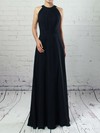 A-line Scoop Neck Chiffon Floor-length Sashes / Ribbons Bridesmaid Dresses #PWD01013472