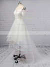 A-line Off-the-shoulder Organza Asymmetrical Appliques Lace Wedding Dresses #PWD00023363
