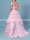 Ball Gown V-neck Organza Sweep Train Beading Wedding Dresses #PWD00023367